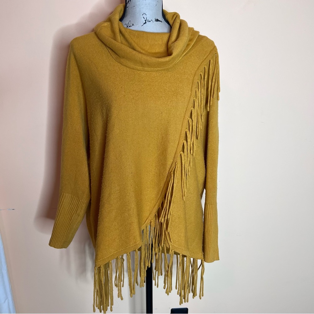 NY Collection fringe sweater